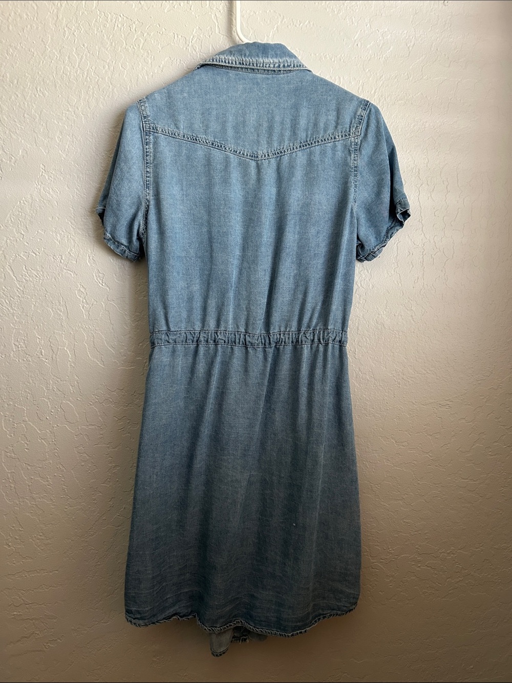 SHEIN Light Blue Short Sleeve Denim Midi Shirt Dress - Medium - Picture 5 of 6